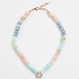 Pastel Opal Stones with Harlequin Opal Set in Zircons Necklace / SHIREL BELLAICHE