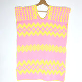 Pastel Pink and Neon Yellow Single Panel No. 373 Mini Kaftan / PIPPA HOLT - One Size