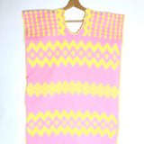 Pastel Pink and Neon Yellow Single Panel No. 373 Mini Kaftan / PIPPA HOLT - One Size