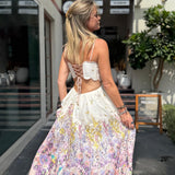 Pastel Floral Print JUDE Scallop Thin Straps Midi Dress / ZIMMERMANN - Size 2