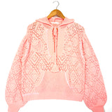 Peach Melba Embroidered Cotton-knit TOMASO Hoodie / LOVE SHACK FANCY - Size M