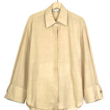 Peach/Yellow Open Back Tie-fastened Linen-blend Shirt / VINCE - Size L