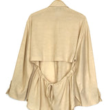 Peach/Yellow Open Back Tie-fastened Linen-blend Shirt / VINCE - Size L