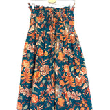 Peacock Blue KYRA High-rise Floral Cotton Midi Skirt / ULLA JOHNSON - Size US 4