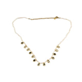 Pearl and Bezel-set Gemstone Necklace