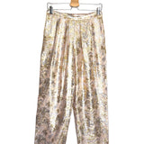 Petal Pink Metallic Soft Lurex Silk Pants / MASSCOB - Size 38