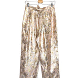 Petal Pink Metallic Soft Lurex Silk Pants / MASSCOB - Size 38