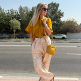 Petal Pink Metallic Soft Lurex Silk Pants / MASSCOB - Size 38