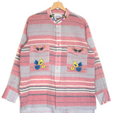 Pink and Blue Embroidered Shirt / MONOKI - One Size