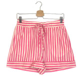 Pink and Ecru Striped NICOLO Cotton Shorts / SEZANE - Size 38