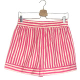 Pink and Ecru Striped NICOLO Cotton Shorts / SEZANE - Size 38