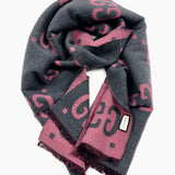 Pink and Grey GG Jacquard Wool Scarf / GUCCI