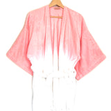 Pink and White Ombre Towelling Poncho (with belt) / TERRY - Size M