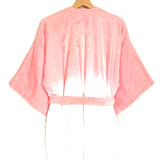 Pink and White Ombre Towelling Poncho (with belt) / TERRY - Size M