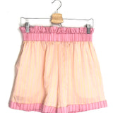 Pink and Yellow Striped Cotton Shorts / BY MARY - Size S