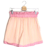 Pink and Yellow Striped Cotton Shorts / BY MARY - Size S