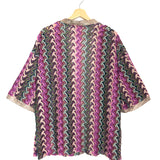 Pink CALVE Crocheted Kimono Cardigan / VIE TA VIE - One Size