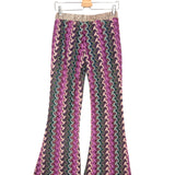 Pink CALVI Crocheted Waist Band Flared Pants / VIE TA VIE - Size 38