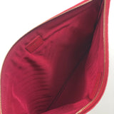 Pink Chevron Quilted Leather O-Case Zip Large Clutch / CHANEL