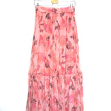 Pink CONCERT Floral Print Silk Chiffon Maxi Skirt / ZIMMERMANN - Size 1