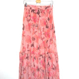 Pink CONCERT Floral Print Silk Chiffon Maxi Skirt / ZIMMERMANN - Size 1