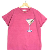 Pink Cotton Martini Glass T-shirt / BY ANTHROPOLOGIE - Size S