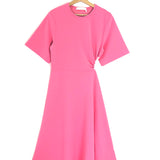 Pink Crepe Drawstring Cut-Out Midi Dress / SEE BY CHLOE - Size S