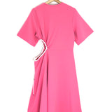 Pink Crepe Drawstring Cut-Out Midi Dress / SEE BY CHLOE - Size S