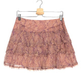 Pink EGLANE Silk Ruffled Mini Skirt / ZADIG & VOLTAIRE - Size 38