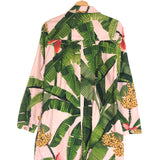 Pink Floral Linen-blend Long Sleeves Playsuit / FARM RIO - Size S