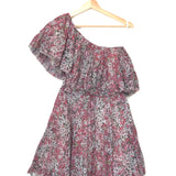 Pink Floral Printed One-Shoulder Chiffon Mini Dress / GIAMBATTISTA VALLI X H&M - Size 36