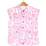 Pink GARDENIA Paisley Print Sleeveless Vest / MAYKA - Size XS