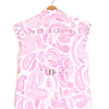 Pink GARDENIA Paisley Print Sleeveless Vest / MAYKA - Size XS