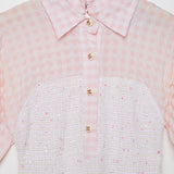 Pink Gingham and Tweed Dress / CHANEL - Size 36