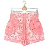 Pink Heathers Paisley Linen Shorts / ZIMMERMANN - Size 2