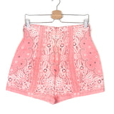 Pink Heathers Paisley Linen Shorts / ZIMMERMANN - Size 2