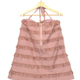 Pink HIBISCUS A-line Jacquard Halter Mini Dress / MAYKA - Size S