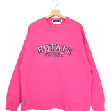 Pink IRIS Embroidered Logo Crewneck Oversized Sweatshirt / ROTATE BY BIRGER CHRISTESEN - Size XS