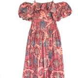 Pink IZRA Cold-shoulder Printed Taffeta Maxi Dress / ULLA JOHNSON - Size US 4