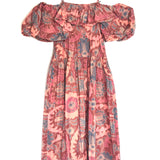 Pink IZRA Cold-shoulder Printed Taffeta Maxi Dress / ULLA JOHNSON - Size US 4