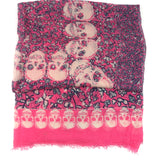 Pink KERRY GARDEN Skull Patterned Scarf / ZADIG & VOLTAIRE - One Size