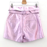 Pink KOMPA Metallic High Waist Leather Shorts / IRO - Size 36