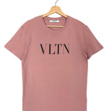 Pink Logo Printed Cotton T-shirt / VALENTINO - Size XS