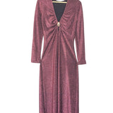 Pink Lurex Dancing Impala Midi Dress / JOHANNA ORTIZ - Size US 6