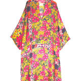 Pink Multicolor Floral Kaftan Midi Dress / BOKJA - Size S