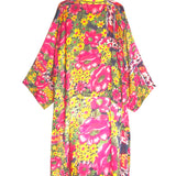Pink Multicolor Floral Kaftan Midi Dress / BOKJA - Size S