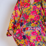 Pink Multicolor Floral Kaftan Midi Dress / BOKJA - Size S