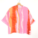 Pink & Orange Tie-Dyed Oversized Shirt - One Size