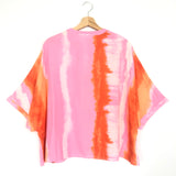 Pink & Orange Tie-Dyed Oversized Shirt - One Size