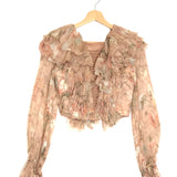 Pink Pastel Bowebird Teased Frill Blouse / ZIMMERMANN - Size 0